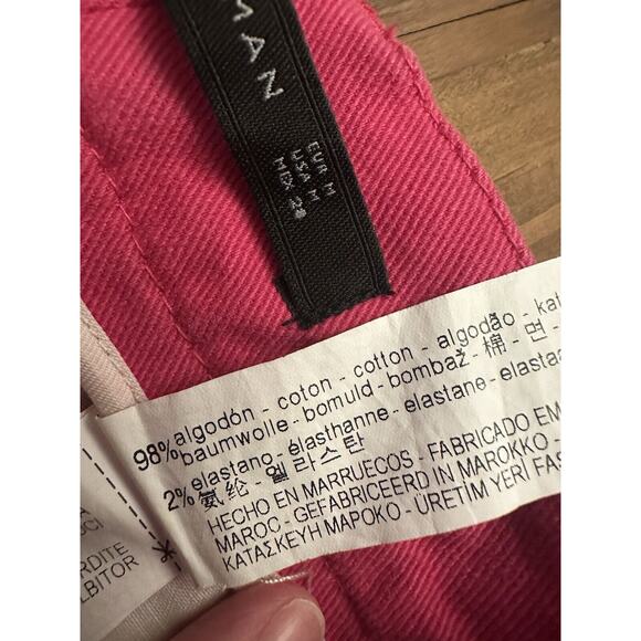 Zara Woman Hot Pink Pants Jeans Size Medium Ankle Zip Straight Leg Slim Coastal - Picture 7 of 16